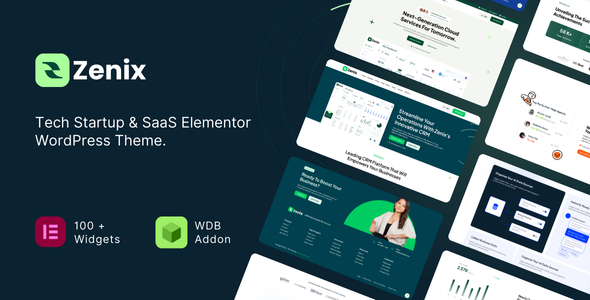 Zenix v4.0-技术启动和SaaS Elementor WordPress主题下载
