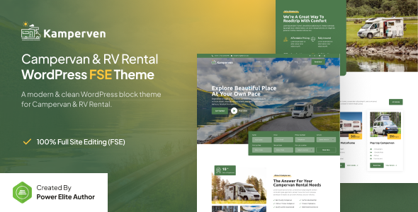 Kamperven V1.0  –  Campervan＆RV租赁FSE WordPress主题下载