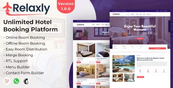 Relaxly Unlimited Hotel Booking Platform v1.2.1 酒店预订平台PHP源码下载