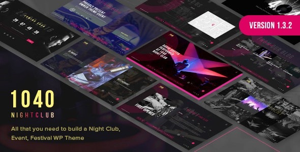 1040 Night Club v1.3.3 DJ，音乐节WordPress主题下载