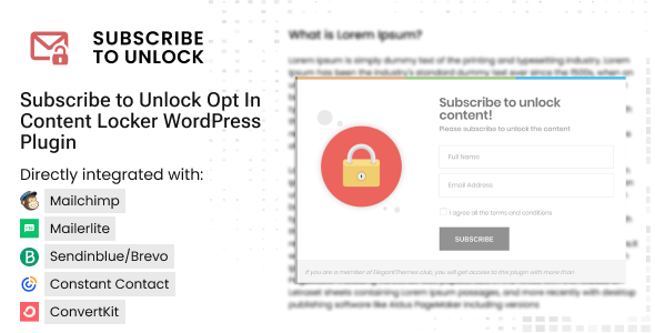 Subscribe to Unlock Opt In Content Locker WordPress Plugin v2.0.8 订阅解锁内容插件下载