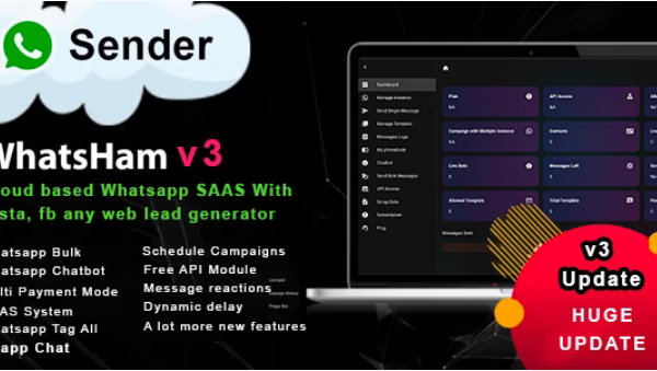 WhatsHam v6.1 带有Lead生成器的基于云的WhatsApp Sass系统PHP源码下载