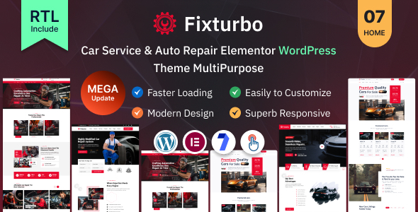 FIXTURBO V1.0.3-汽车服务和汽车维修Elementor WordPress主题多功能下载