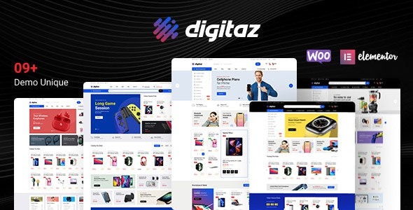 Digitaz v1.3.0 电子产品elementor WooCommerce主题下载