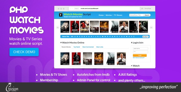PHP Watch Movies Script v2.9 电影和电视节目列表网站PHP源码下载