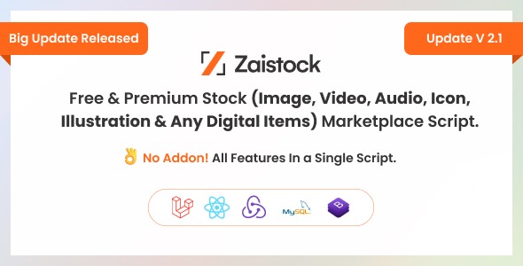 Zaistock v2.2 免费和高级库存照片，视频，音频，图标插图脚本PHP源码下载