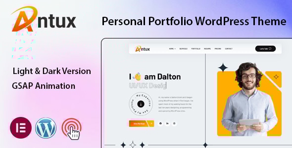 Antux V1.0-个人 Portfolio WordPress主题下载
