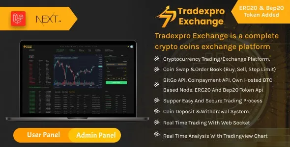 Tradexpro Exchange v3.1.3  Crypto购买和交易平台ERC20和BEP20代币支持PHP源码下载