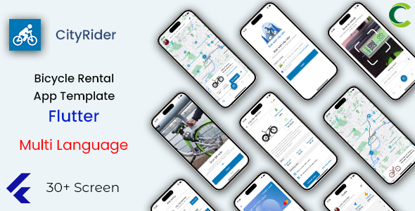 Bicycle Rental App Template in Flutter v1.0 -Cityrider-多语言自行车租赁app源码下载