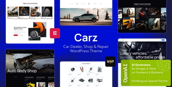 Carz v1.3.0 汽车经销商，商店和维修WordPress主题下载