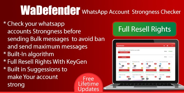 WaDefender v4.0.0 WhatsApp帐户的强大检查器用于批量发送 PHP源码下载