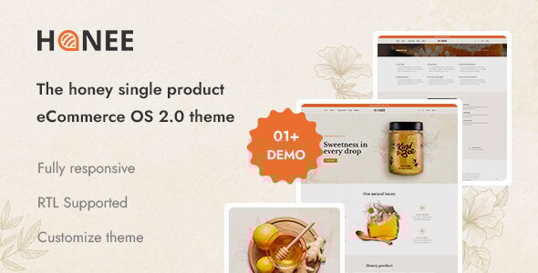 Honee 1.0 -蜂蜜单产品Shopify 2.0主题下载