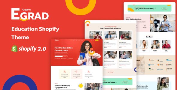 Egrad 1.0 -教育在线课程Shopify主题下载