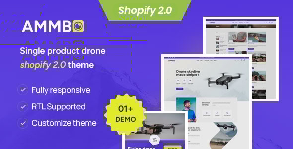 AMMBO 1.0 -单产品无人机商店Shopify 2.0主题