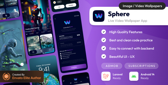 Sphere 10 march 2025 – 动态壁纸应用 – 带管理面板的 Android 壁纸应用 (Laravel) app源码下载