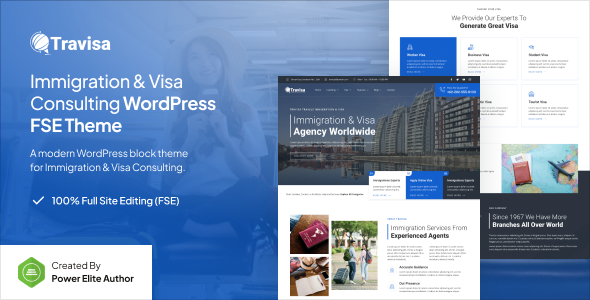 Travisa v1.0.1 – 移民与签证咨询 FSE WordPress 主题下载