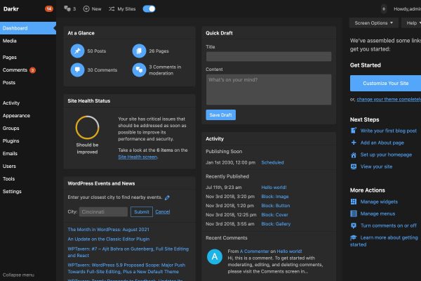 Darkr v1.3 WordPress 管理员后台明暗主题下载