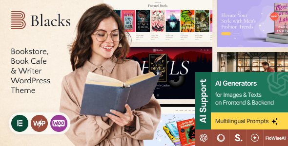 Blacks v1.0 – 书店、书吧和作家 WordPress 主题下载