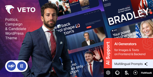 Veto v1.0 – 政治、竞选和候选人 WordPress 主题下载