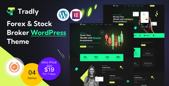 Tradly v1.0 – 外汇和股票经纪商 WordPress 主题下载