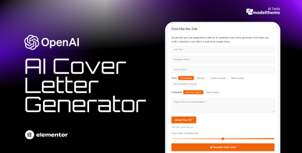 AI Cover Letter Generator for WordPress v1.1.0 WordPress 的 AI 求职信生成器插件下载