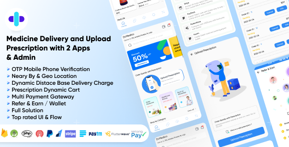 DrMedico v1.5 – 按需药房配送和药品配送app源码下载
