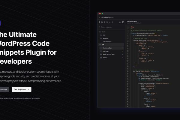 SnipVault v1.0.20 面向开发人员的终极 WordPress 代码片段插件下载