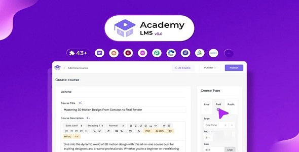 Academy LMS Pro v3.3.10 – 适用于在线课程的一体化 WordPress LMS 插件下载