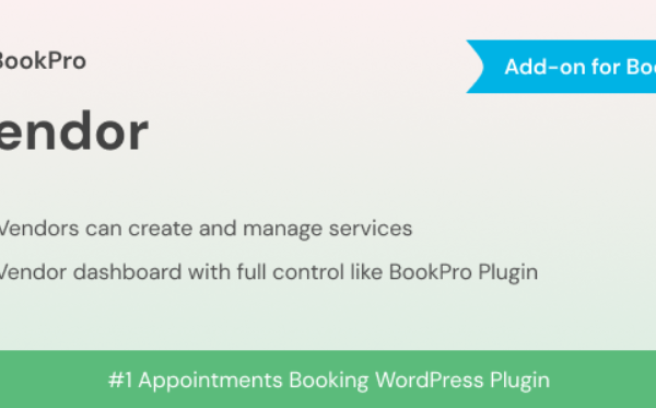 Multi Vendor Add-on for BookPro Plugin WordPress v1.0.0 wordpress插件下载