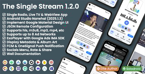 Single Stream v1.1.0 – 单一广播、直播电视和 WebView 应用app源码下载