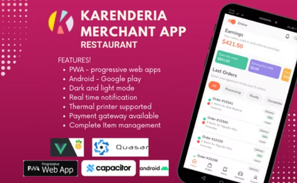 Karenderia Merchant App Restaurant v1.0.9 Karenderia餐厅应用app源码下载
