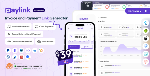 PayLink v2.5.0 – 发票和付款链接生成器完整解决方案app源码下载