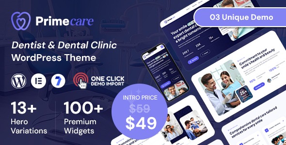 Primecare v1.0.5 – 牙医 WordPress 主题下载