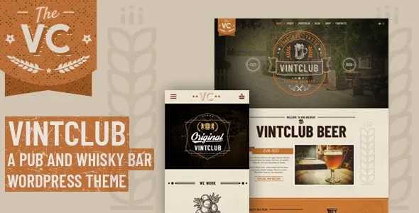 VintClub v1.1.4 酒吧和威士忌酒吧 WordPress 主题下载