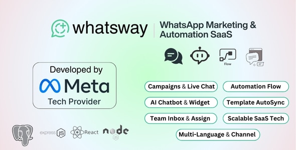 Whatsway v2.0 – 集成了机器人、聊天、批量发送和人工智能功能的 WhatsApp 营销与自动化 SaaS 平台源码下载