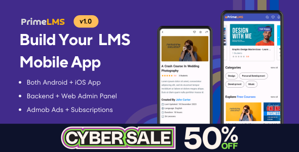 Prime LMS v1.0.6 – 在线课程学习 Flutter 移动应用app源码下载