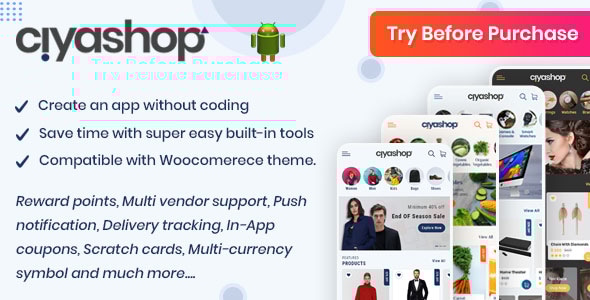 CiyaShop v5.17 – 基于 WooCommerce 的原生 Android 应用程序app源码下载