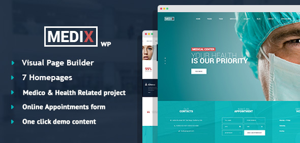 Medix v3.1 – 医疗诊所 WordPress 主题下载