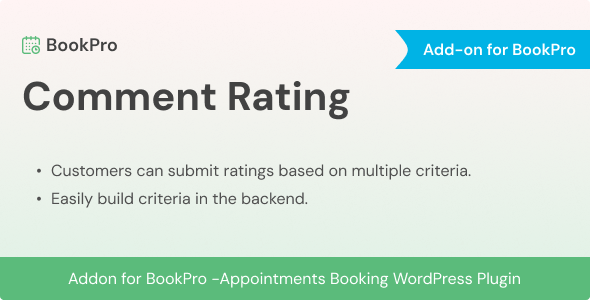 Comment Rating Add-on for BookPro Plugin v1.0.0 BookPro插件的评论评分附加组件下载