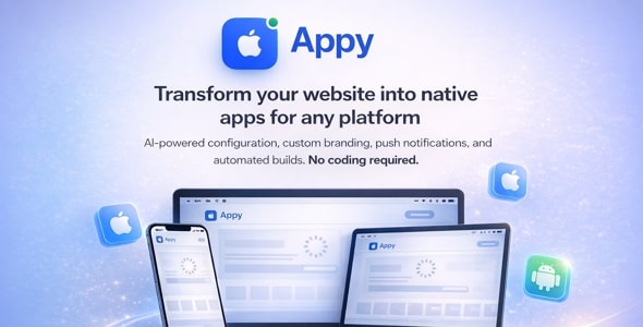 Appy v1.1.2 – 由人工智能驱动的无代码移动应用程序构建器 SaaS 平台PHP源码下载