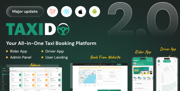 Taxido v2.0.2 – InDrive – Grab – Uber 克隆app源码下载