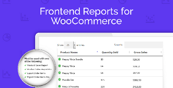 Frontend Reports for WooCommerce v1.0.14 前端显示 WooCommerce 销售报告插件下载