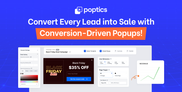 Poptics Pro v4.4.3 – 基于人工智能的 WordPress 弹出窗口插件下载