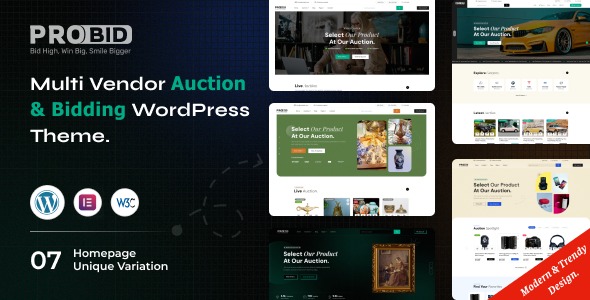 Probid v1.1.0 多供应商拍卖 WooCommerce WordPress 主题下载