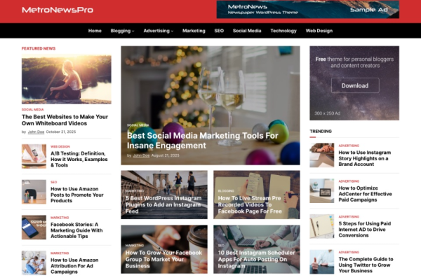 MetroNewsPro v1.0.0 WPEnjoy 主题下载