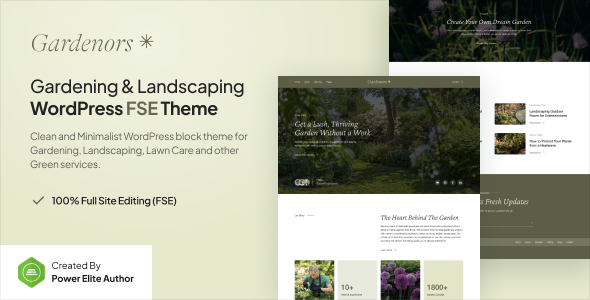 Gardenors v1.0.0 园艺与景观设计 Gutenverse FSE WordPress 区块主题下载