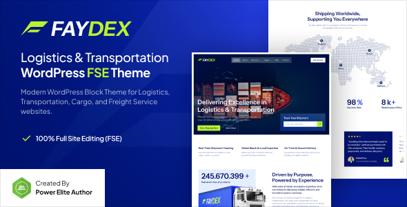 Faydex v1.0.0 物流与运输 Gutenverse FSE WordPress 主题下载