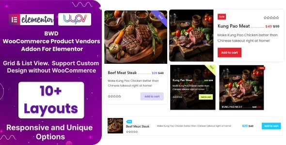 BWD WooCommerce Product Vendors Addon For Elementor v1.7 定义产品设计插件下载