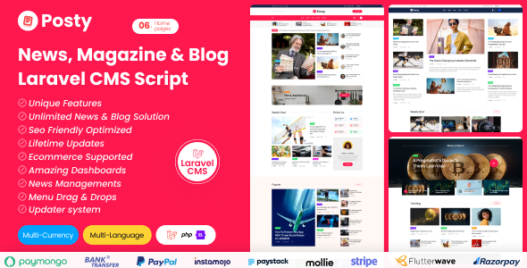 Posty v1.0 – 新闻管理系统(Laravel CMS)源码下载