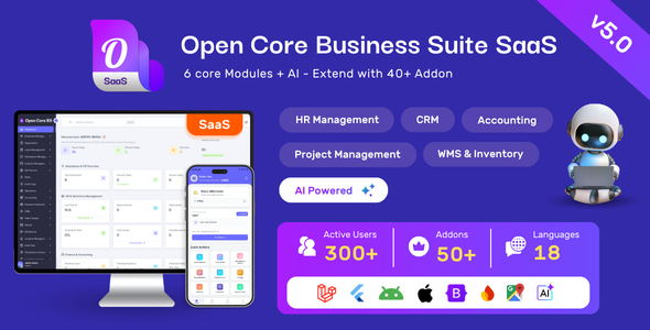 Open Core Business Suite v5.2.0 —— 一体化商业操作系统 —— SaaS源码下载